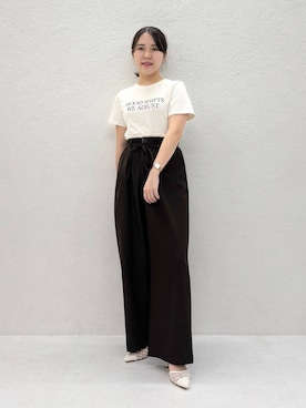 「ORiental TRaffic（オリエンタルトラフィック）のバックル チュール ミュール パンプス /61124（パンプス、ベージュ系）」を使った、risaさん（レディース・148cm）の夏コーディネート