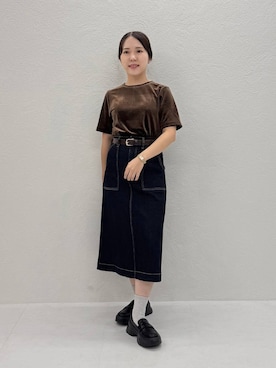 「ORiental TRaffic（オリエンタルトラフィック）のアイテム（ローファー）」を使った、risaさん（レディース・148cm）の秋コーディネート