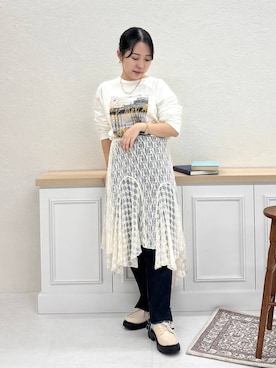 「レースアップシューズ」｜risaさん（レディース・148cm）の春コーディネート
