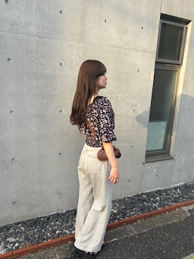 「Heather（ヘザー）のアイテム（パンツ）」を使った、rinさん（レディース・161cm）の春コーディネート