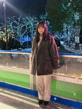 「アイテム（テーラードジャケット）」を使った、rinさん（レディース・161cm）の冬コーディネート