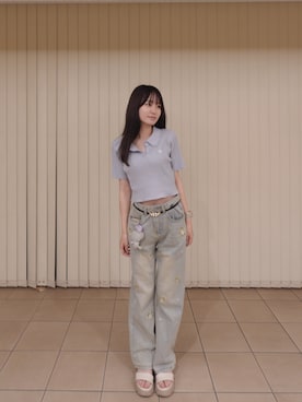 「アイテム（ニット/セーター）」を使った、rinさん（レディース・161cm）の夏コーディネート