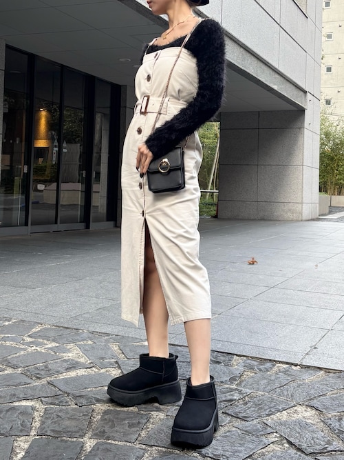 むーたん もふぽか厚底7cmチャンキーヒールムートンブーツ（ブーツ）｜VIVIAN