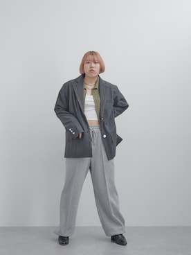 「レディース」｜「アイテム（ジャケット/アウター）」を使った、-N-さん（レディース・158cm）の春コーディネート