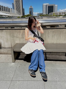 「アイテム（チュニック）」を使った、H🦘さん（レディース・167cm）の夏コーディネート