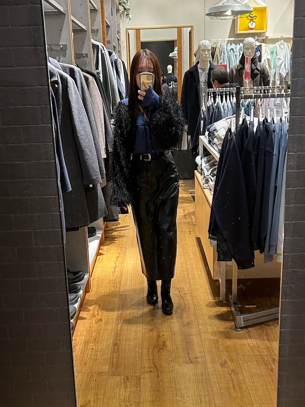 MARILONA コーデュロイ レディースウェア ブラック チャーム付き