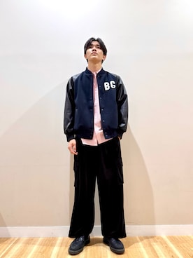 「アイテム（スタジャン）」を使った、しゅんさん（メンズ・183cm）の秋コーディネート
