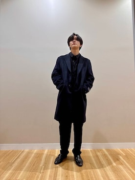 「アイテム（チェスターコート）」を使った、しゅんさん（メンズ・183cm）の秋コーディネート
