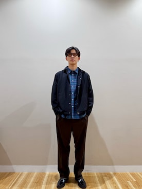 「アイテム（その他アウター、ブラック系）」を使った、しゅんさん（メンズ・183cm）の秋コーディネート