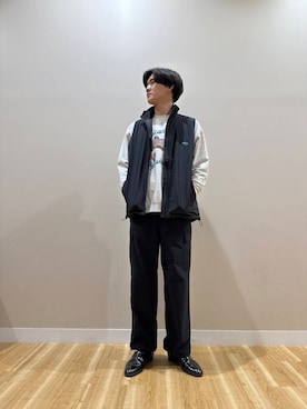 「アイテム（ダウンベスト）」を使った、しゅんさん（メンズ・183cm）の秋コーディネート