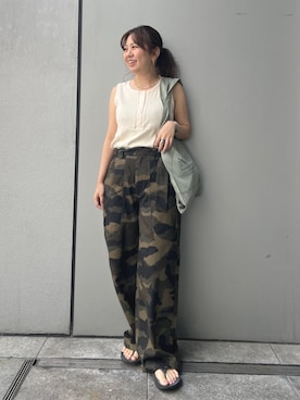 「Ungrid（アングリッド）のアイテム」を使った、山﨑絢音さん（レディース・155cm）の夏コーディネート