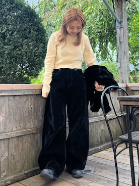 「アイテム（デニムジャケット）」を使った、山﨑絢音さん（レディース・155cm）の夏コーディネート
