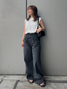 「Ungrid（アングリッド）のアイテム」を使った、山﨑絢音さん（レディース・155cm）の夏コーディネート