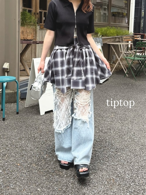 デニム ダメージ セットアップ トップス ＆ パンツ XS-3XL セットアップ トップス パンツ デニム ダメージ ロング XS/3XL