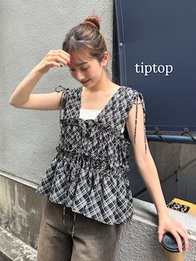 「tiptop（ティップトップ）のアイテム（デニムパンツ）」を使った、シホ🌷さん（レディース・155cm）の夏コーディネート