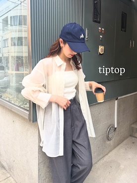 「アイテム（スラックス）」を使った、シホ🌷さん（レディース・155cm）の夏コーディネート