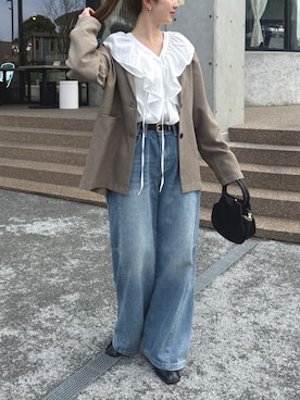 「pocket（ポケット）のアイテム」を使った、シホ🌷さん（レディース・155cm）の春コーディネート