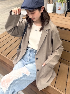 「tiptop（ティップトップ）のアイテム（デニムパンツ）」を使った、シホ🌷さん（レディース・155cm）の秋コーディネート