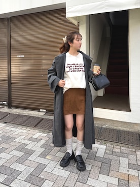「アイテム（ステンカラーコート）」を使った、シホ🌷さん（レディース・155cm）の秋コーディネート