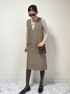 「アイテム（レッグウェア）」を使った、sayakaさん（レディース・170cm）の秋コーディネート