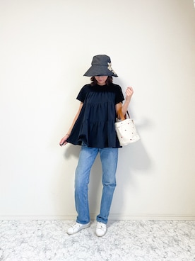 「アイテム（帽子）」を使った、sayakaさん（レディース・170cm）の秋コーディネート
