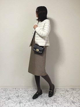 「アイテム（ノーカラージャケット）」を使った、sayakaさん（レディース・170cm）の秋コーディネート