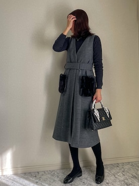 「アイテム（バレエシューズ）」を使った、sayakaさん（レディース・170cm）の秋コーディネート