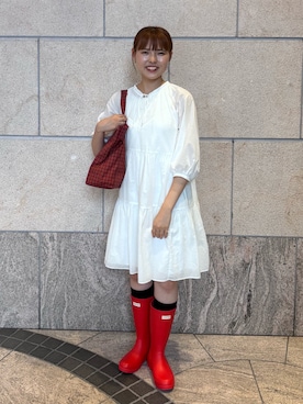 「アイテム（レインシューズ）」を使った、ayame🐰低身長女子コーデ♡さん（レディース・152cm）の夏コーディネート