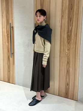 「アイテム（ストール/ショール）」を使った、Suganumaさん（レディース・160cm）の冬コーディネート