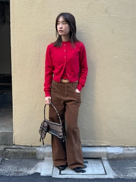 ATTISESSION ショートクルーネックカーディガン ATTISESSION＞ショート クルーネック カーディガン