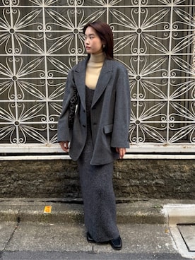 「ATTISESSION（アティセッション）のアイテム（テーラードジャケット）」を使った、Suganumaさん（レディース・160cm）の冬コーディネート