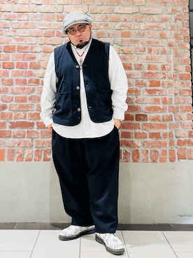 「アイテム（キャスケット）」を使った、ぬ〜さんさん（メンズ・165cm）の春コーディネート