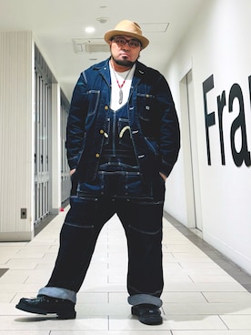 「Lee（リー）のアイテム」を使った、ぬ〜さんさん（メンズ・165cm）の春コーディネート