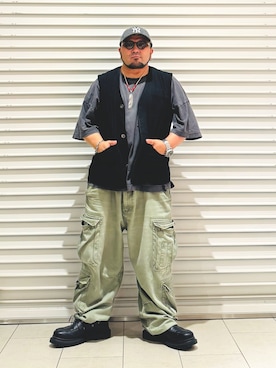 「アイテム（モカシン/デッキシューズ）」を使った、ぬ〜さんさん（メンズ・165cm）の夏コーディネート