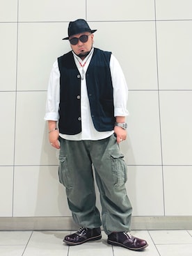 「OVERRIDE（オーバーライド）のアイテム」を使った、ぬ〜さんさん（メンズ・165cm）の春コーディネート