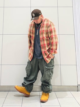 「アイテム（ブーツ）」を使った、ぬ〜さんさん（メンズ・165cm）の秋コーディネート