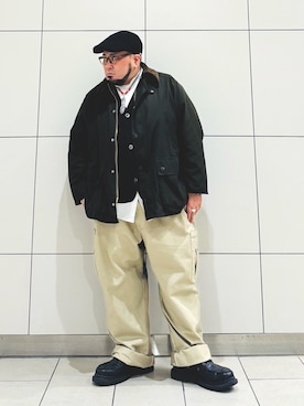 「OVERRIDE（オーバーライド）のアイテム」を使った、ぬ〜さんさん（メンズ・165cm）の春コーディネート