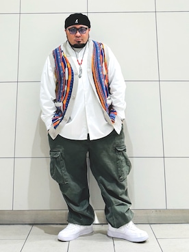 「KANGOL（カンゴール）のアイテム」を使った、ぬ〜さんさん（メンズ・165cm）の春コーディネート