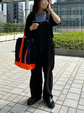 「WHIMSIC（ウィムジック）のアイテム（サロペット/オーバーオール）」を使った、zakkyさん（レディース・151cm）の春コーディネート