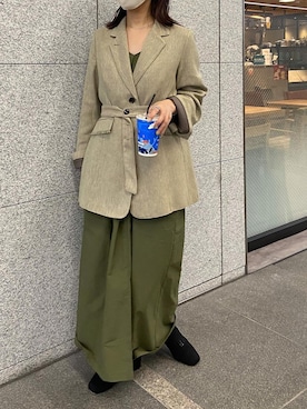 「ミリタリーコーデ」｜「アイテム（ワンピース/ドレス）」を使った、zakkyさん（レディース・151cm）の秋コーディネート