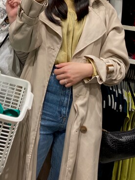 「RETRO GIRL（レトロガール）のアイテム（トレンチコート）」を使った、りほさん（レディース・155cm）の春コーディネート