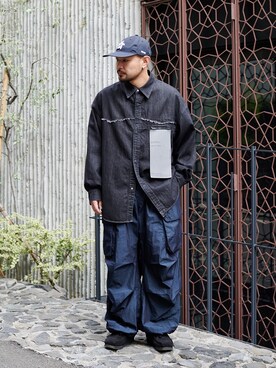 「PUBLIC TOKYO（パブリックトウキョウ）のアイテム（シャツ/ブラウス）」を使った、田中貴大さん（メンズ・168cm）の春コーディネート