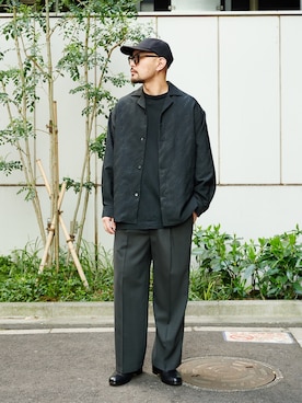 「PUBLIC TOKYO（パブリックトウキョウ）のアイテム（シャツ/ブラウス）」を使った、田中貴大さん（メンズ・168cm）の春コーディネート