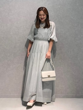「オーガンジー」｜「アイテム（ワンピース/ドレス）」を使った、MIHIROさん（レディース・153cm）の夏コーディネート
