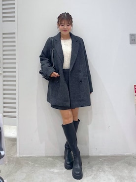 「Heather（ヘザー）のアイテム（ニット/セーター）」を使った、mioさん（レディース・157cm）の秋コーディネート