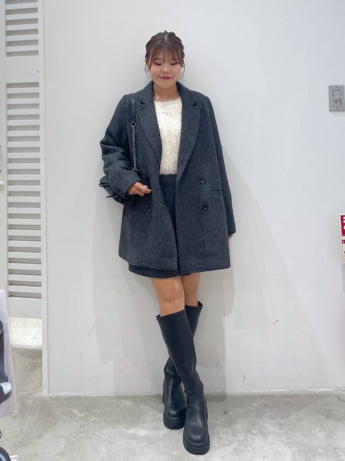 【極美品】T-JACKET・テーラードジャケット・ニット・ベージュ×茶×黒・XS