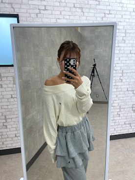 「Heather（ヘザー）のアイテム（ニット/セーター）」を使った、mioさん（レディース・157cm）の秋コーディネート