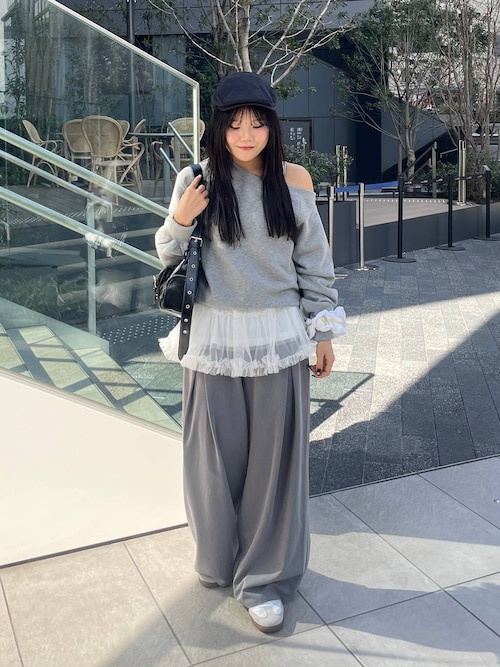 セール】Wウエストタックワイドパンツ 321931（スラックス）｜Heather