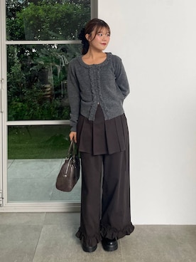 「Heather（ヘザー）のアイテム（その他パンツ）」を使った、mioさん（レディース・157cm）の秋コーディネート