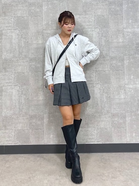 「Heather（ヘザー）のアイテム（パーカー）」を使った、mioさん（レディース・157cm）の秋コーディネート